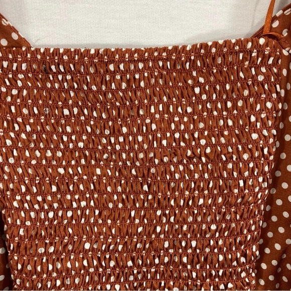 New Code X Mode Polka Dot Smocked Back Crop Top Size Large - Picture 7 of 9
